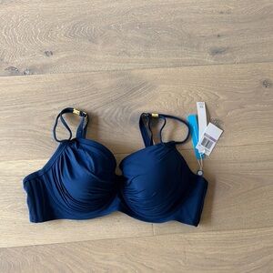 Bleu Rod Beattie Blue Bikini Top with Textured Design